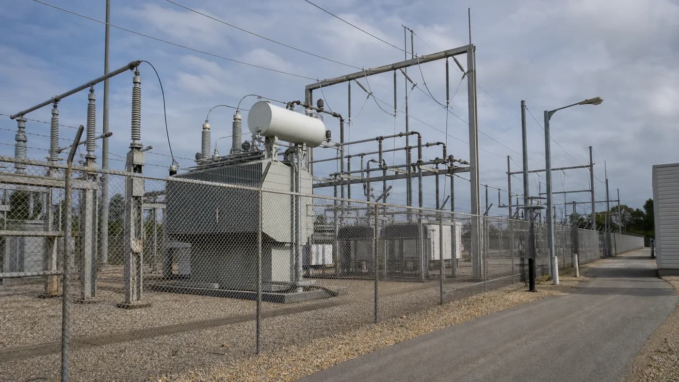 Critical infrastructure environment monitored by a security camera system